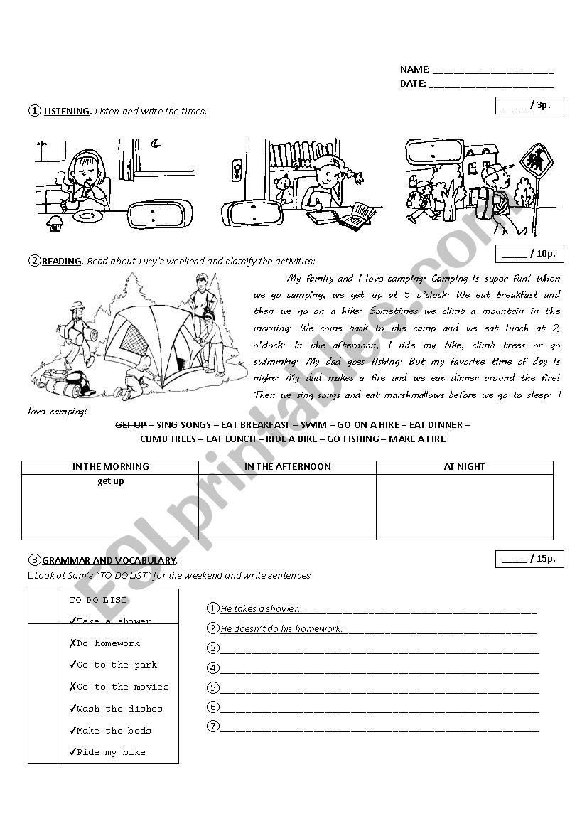 End of Unit Test (Book: Step Up Higher 2 - Unit 2)