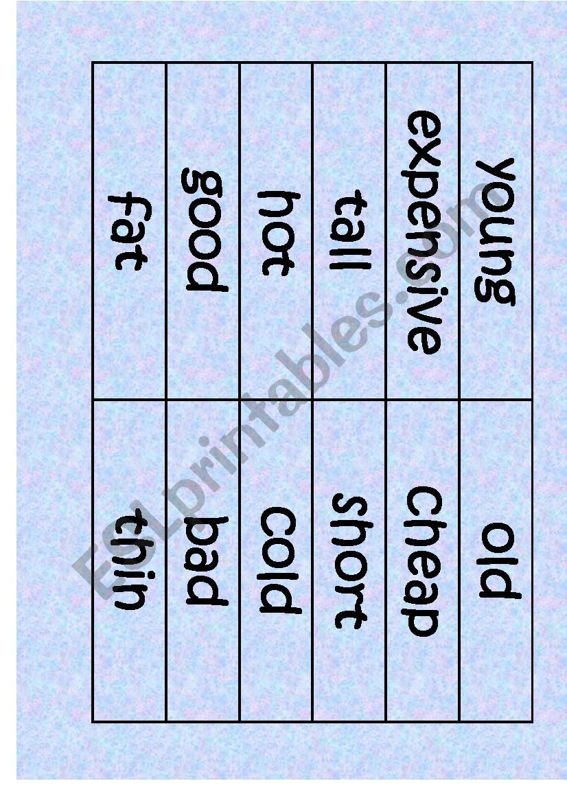 opposites memory game worksheet