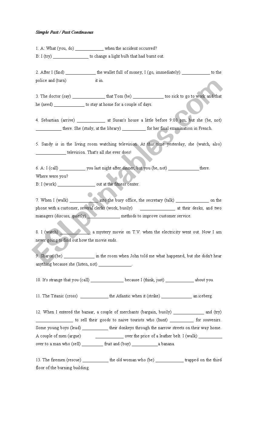 Simple Past and Past Continuous