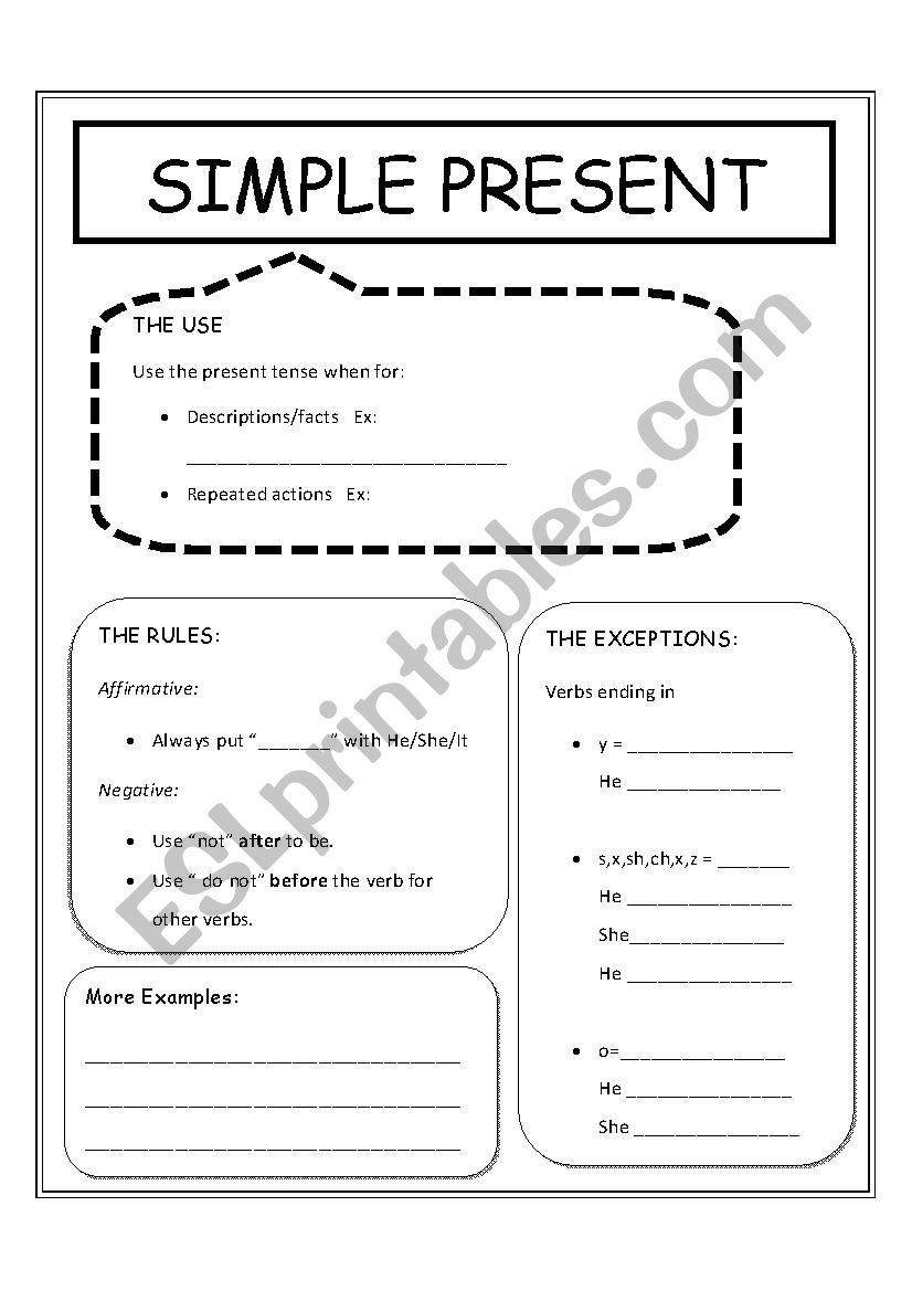 simple present worksheet