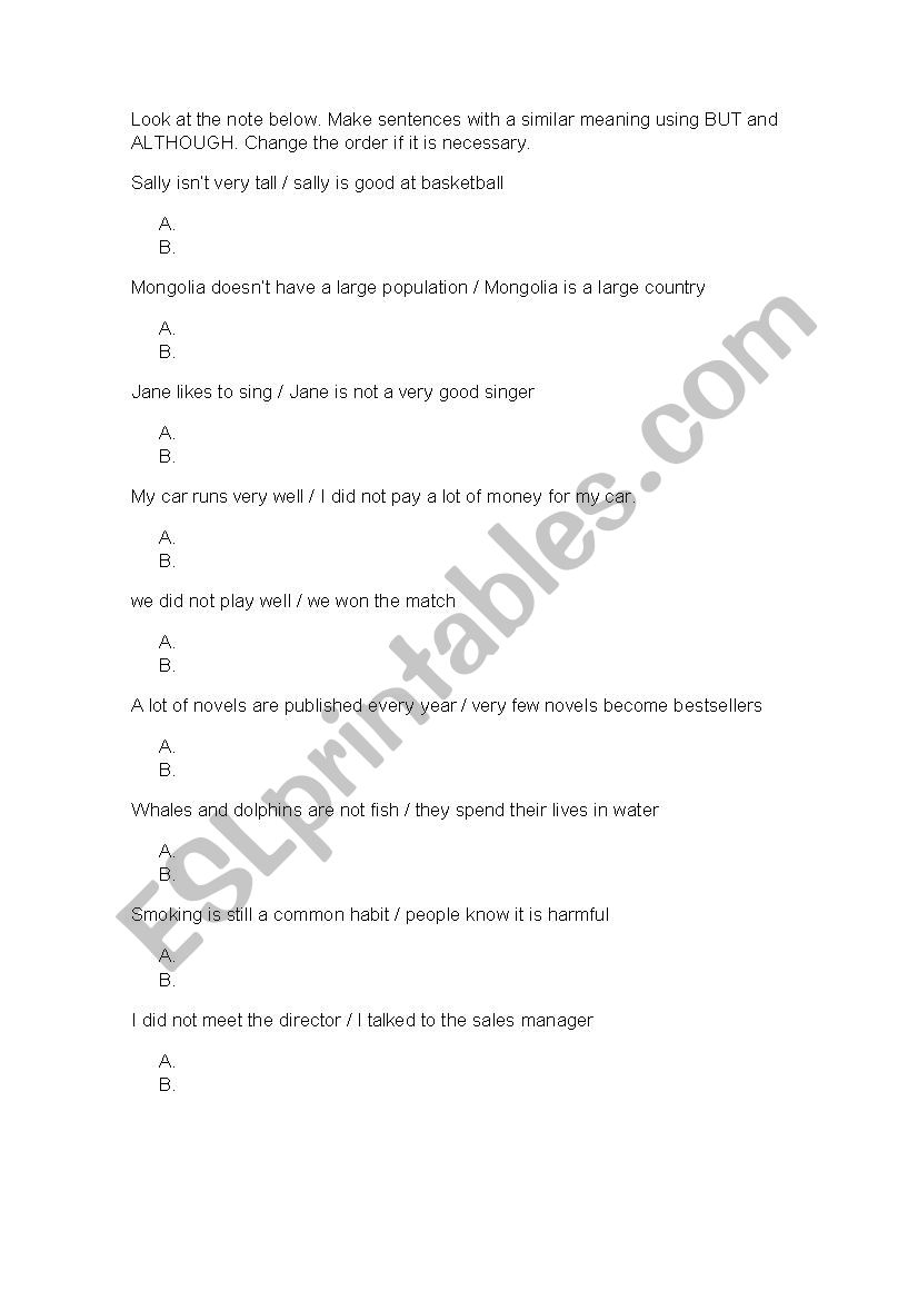 linkers worksheet