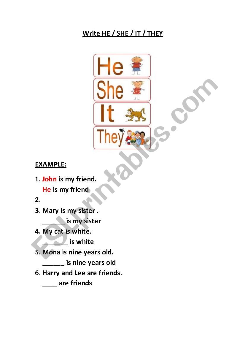 Write HE worksheet