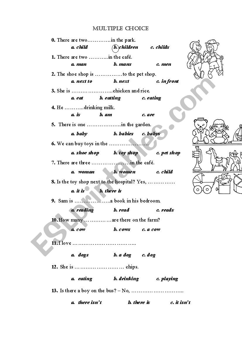 multiple choice worksheet