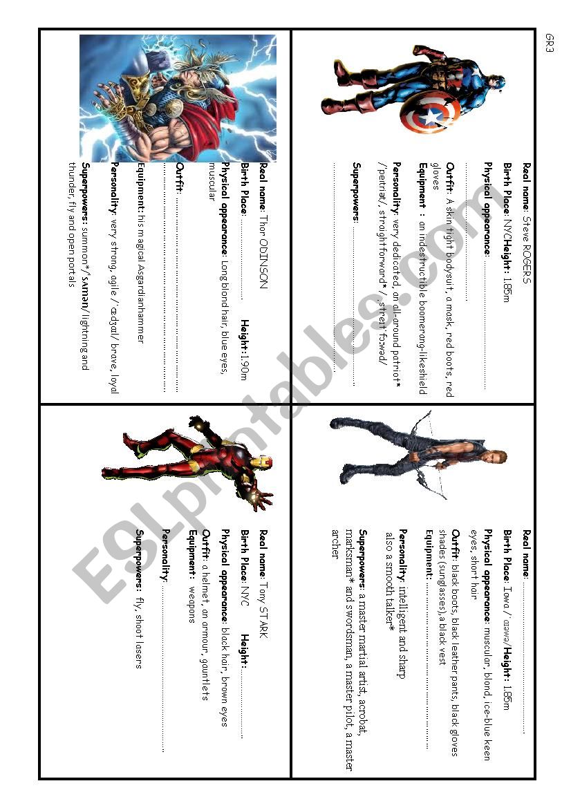 SUPERHEROES - interactive speaking