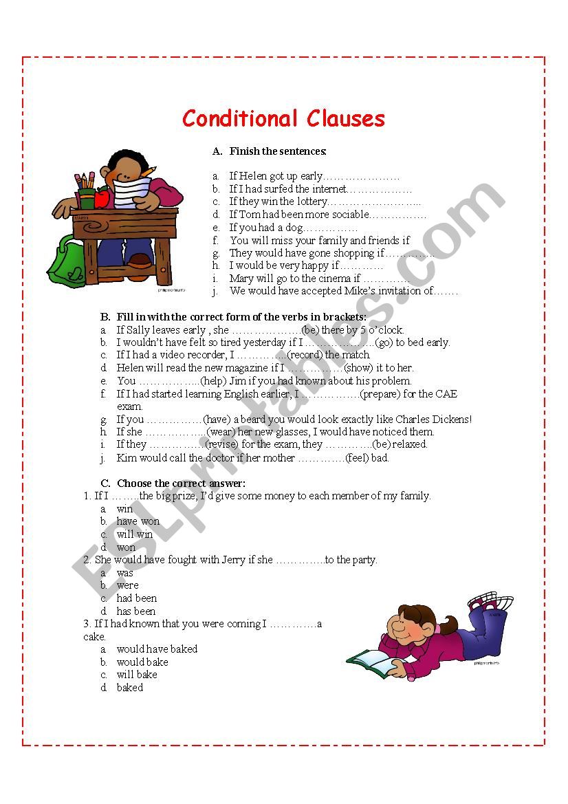 Conditional clauses worksheet