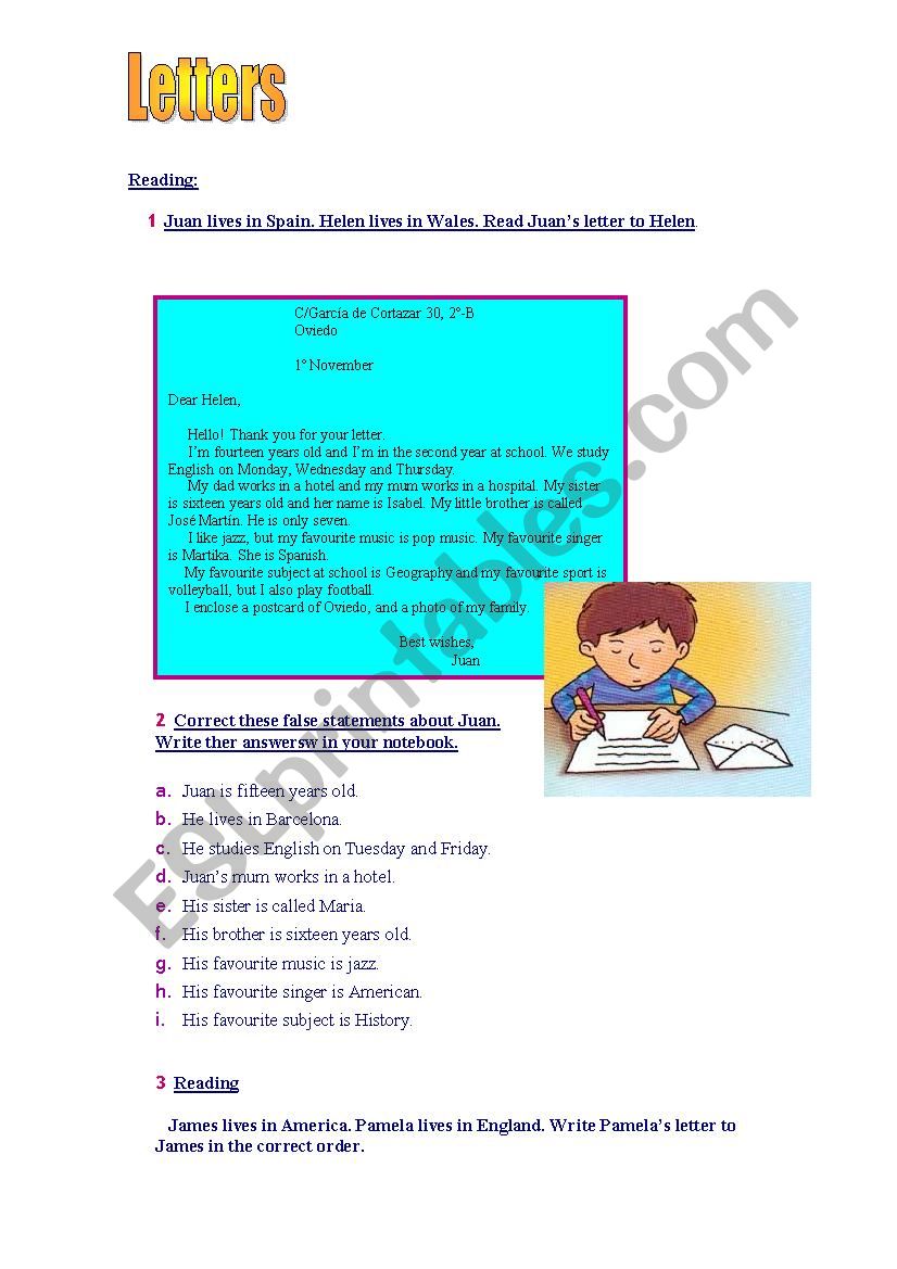 Letters worksheet