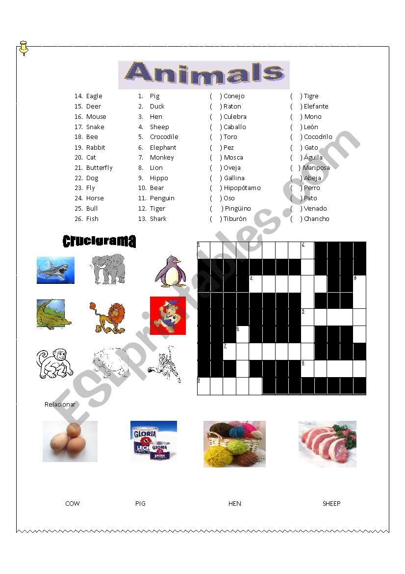 animales worksheet