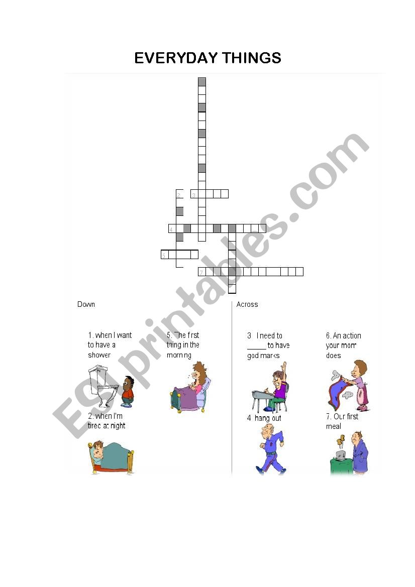 EVERYDAY THINGS PUZZLE worksheet