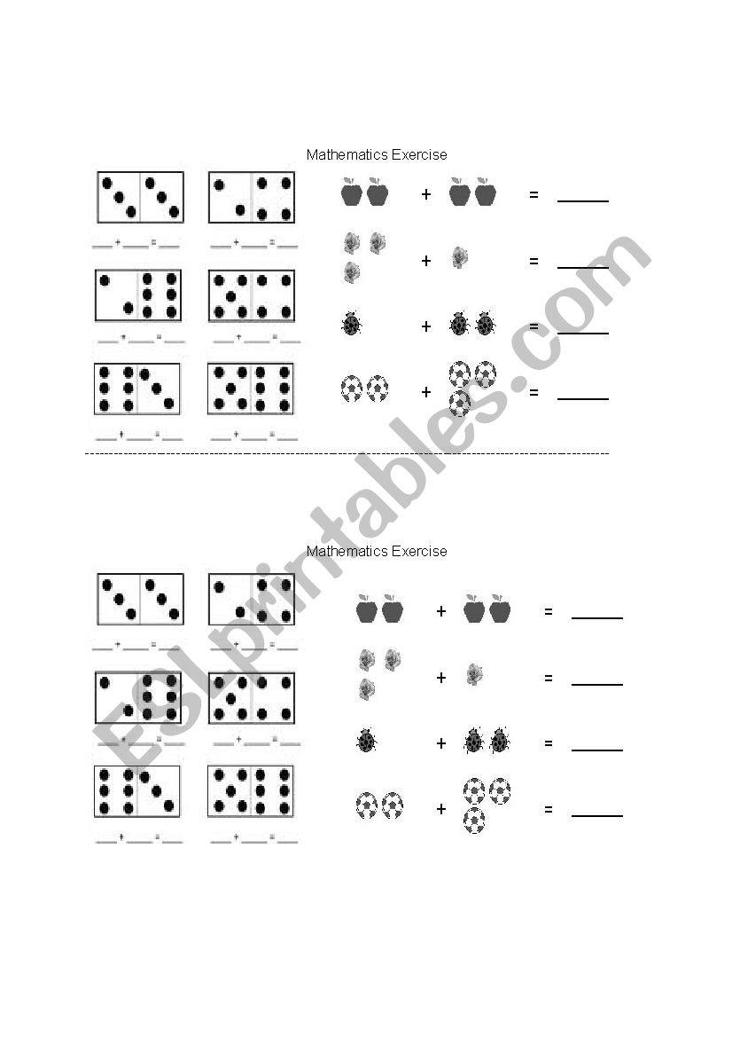 Additions worksheet