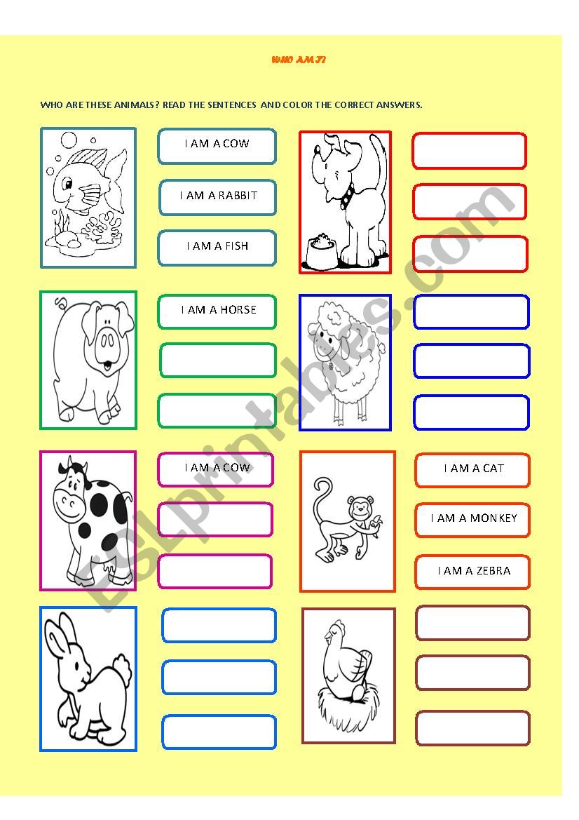 WHO AM I? worksheet