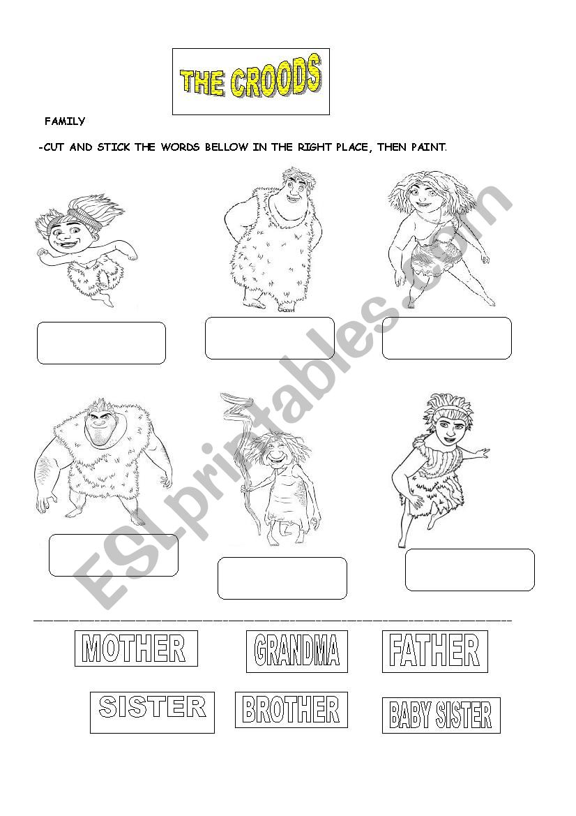 THE CROODS  worksheet