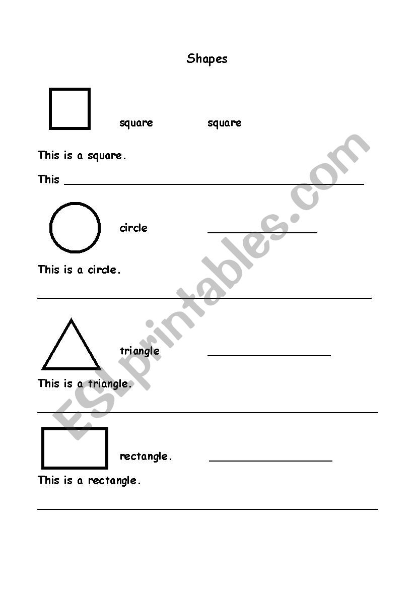 Shapes and Colours Review worksheet