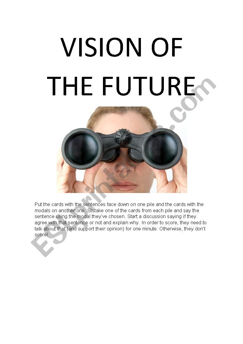 Vision of the future game worksheet