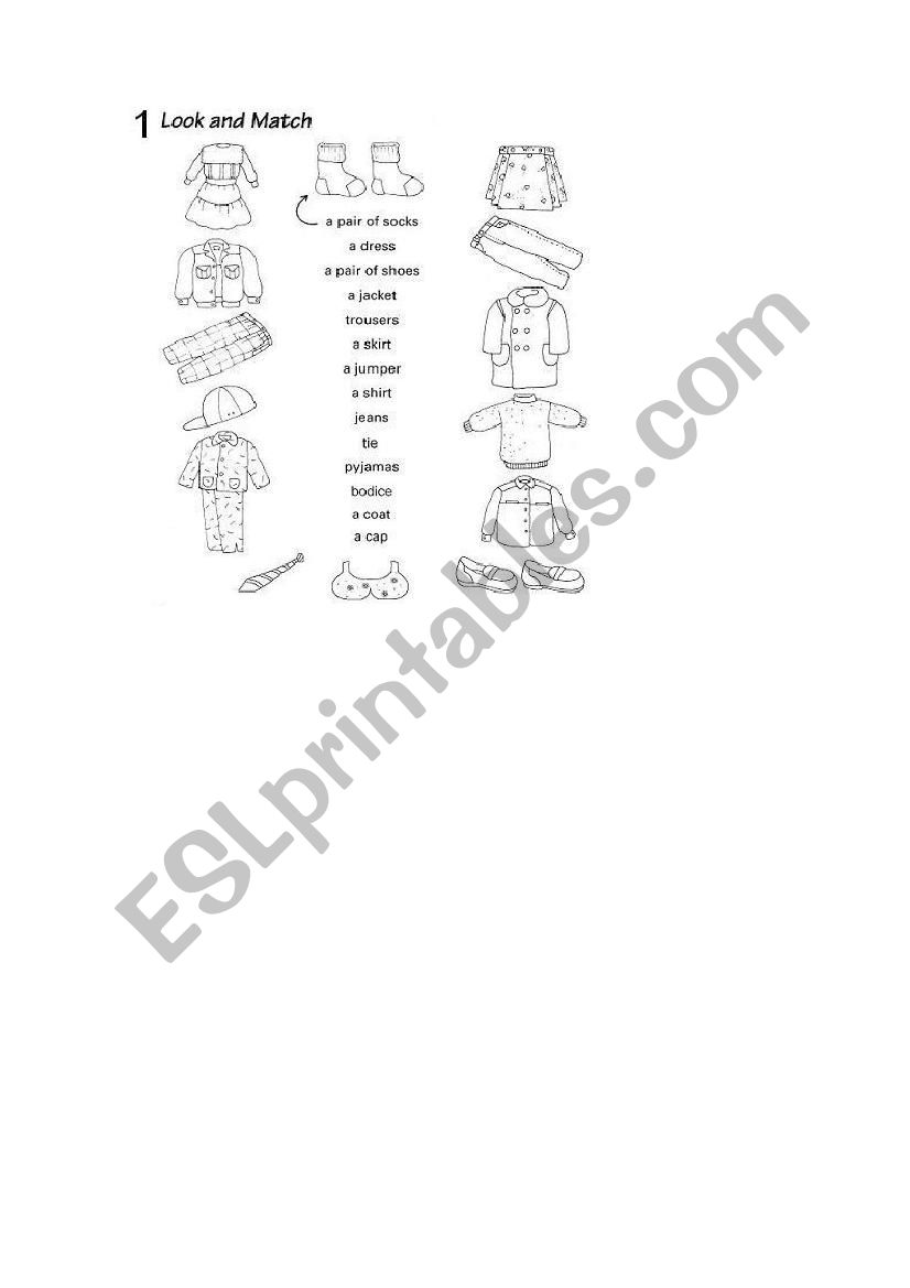 Look and Match worksheet