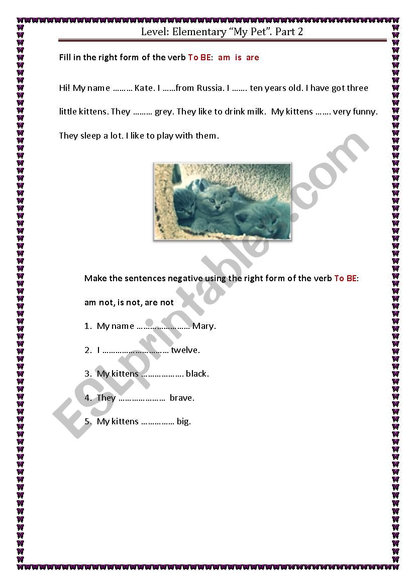 My Pet, Part 2 worksheet