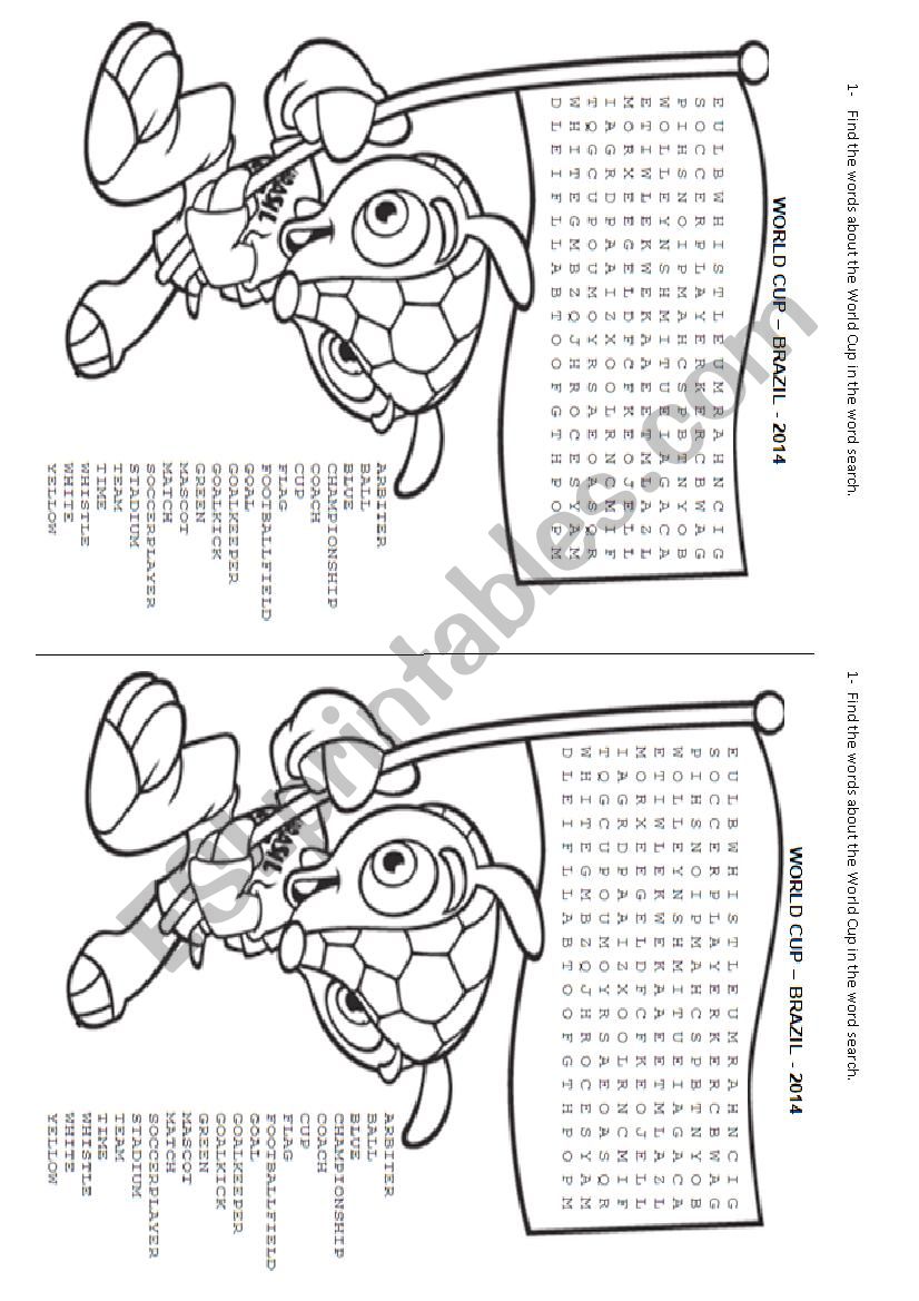 World Cup worksheet