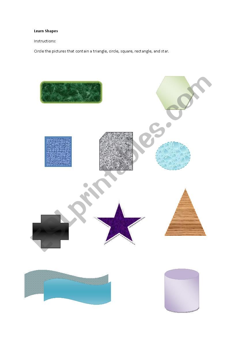 LEARN SHAPES worksheet