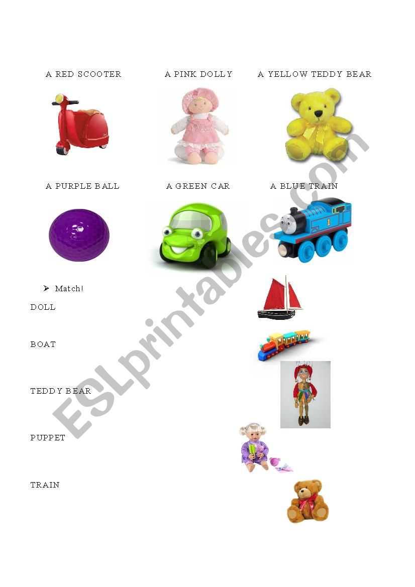 Toys worksheet