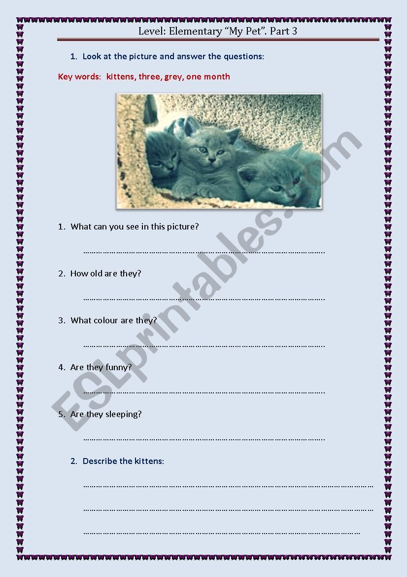 My Pet.Part 3 worksheet