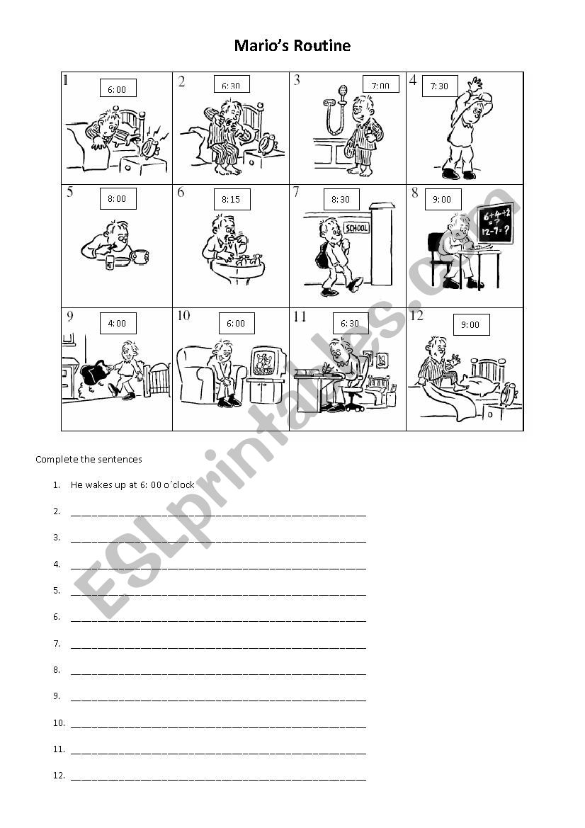 ROUTINES worksheet