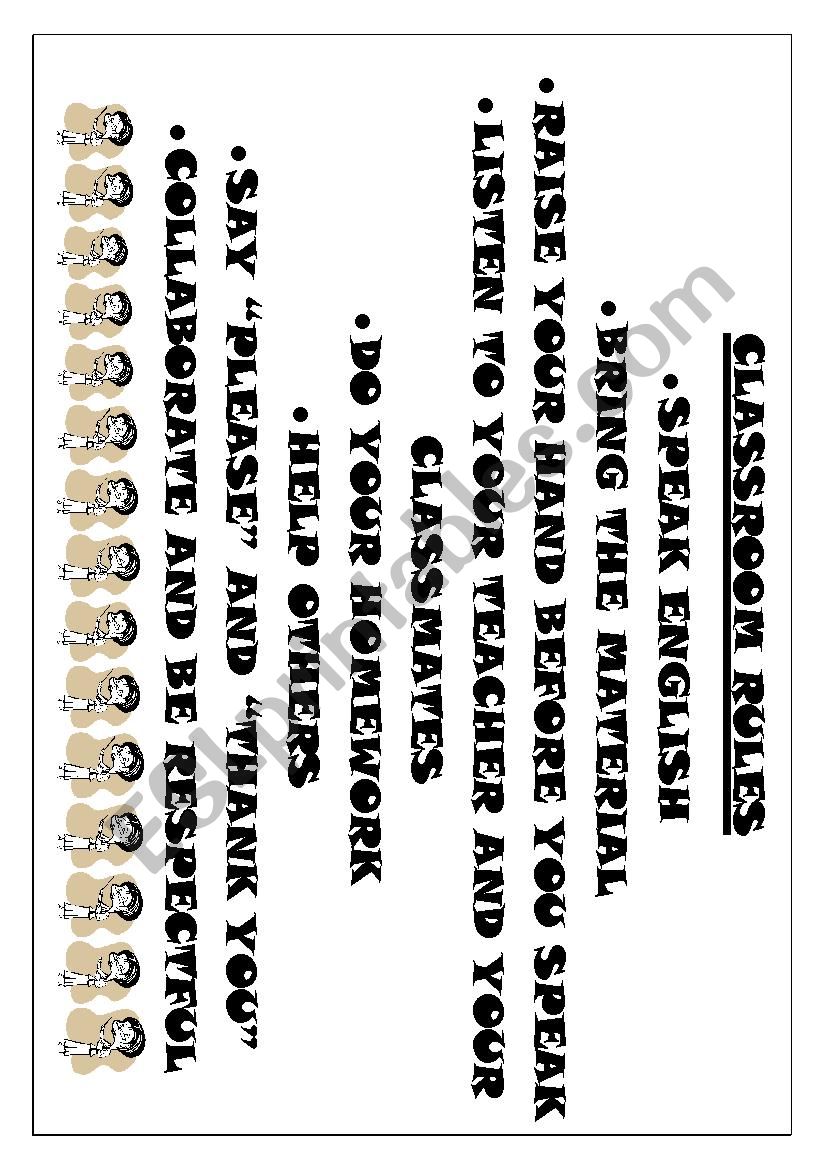 CLASSROOM RULES worksheet