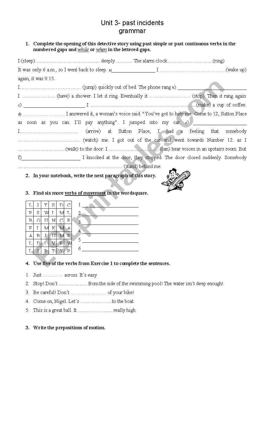 Past simple- continuous worksheet