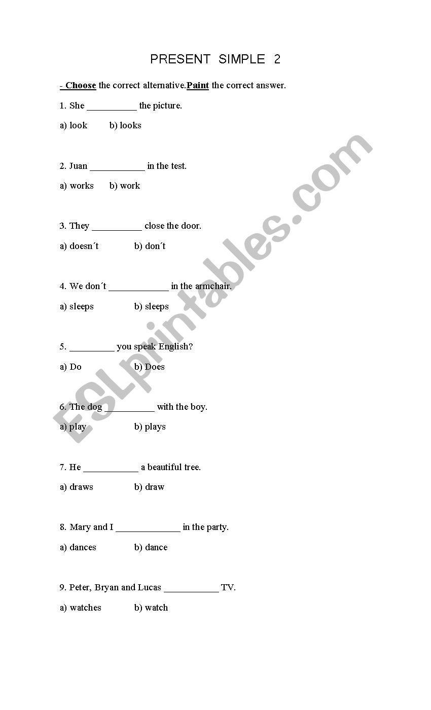 Present Simple worksheet