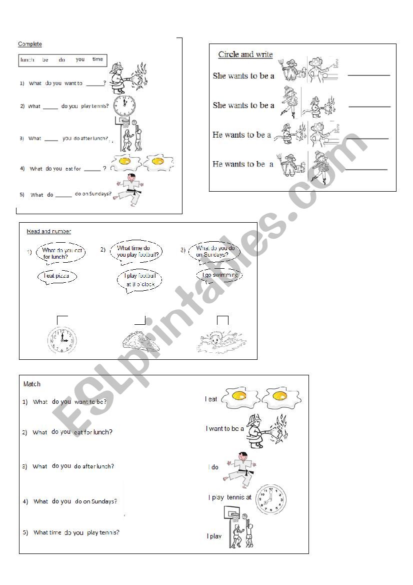 jobs-wh questions for kids worksheet