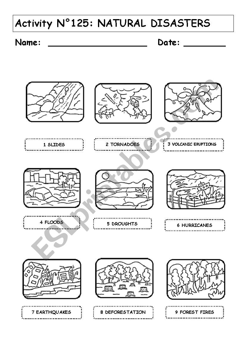 NATURAL DISASTERS No 125 worksheet