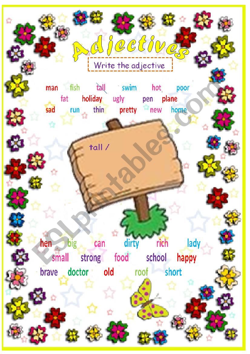 adjectives worksheet