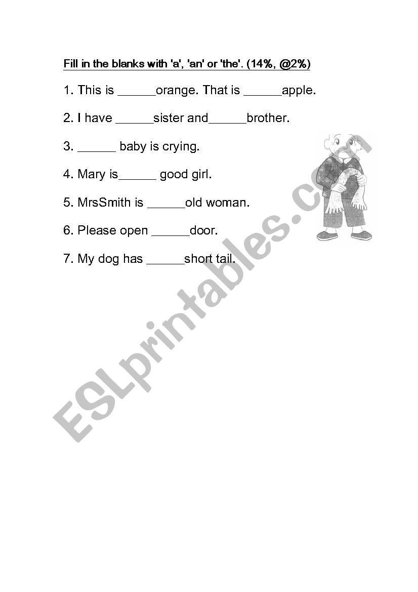 A An The Exercise Esl Worksheet By Haileyli