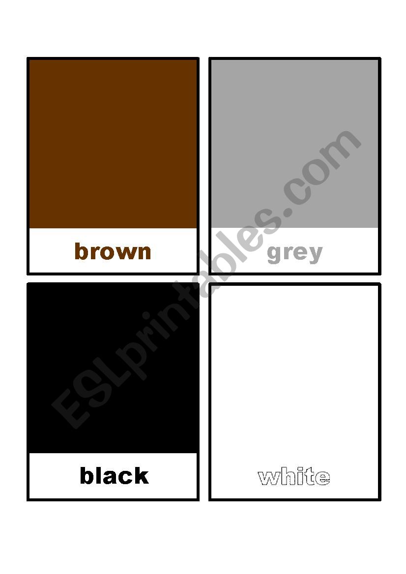 colors brown-grey-black-white worksheet