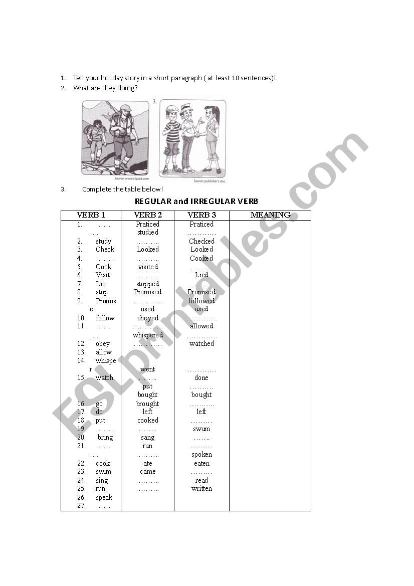 simple past worksheet worksheet