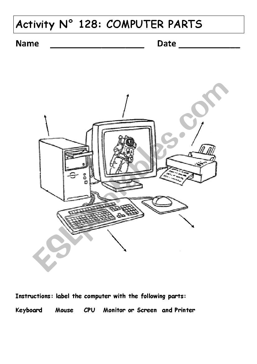 COMPUTER PARTS No 128 worksheet