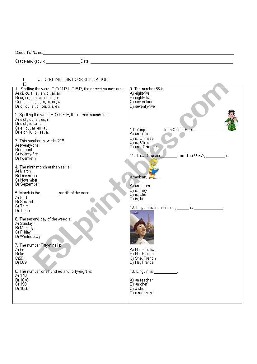 mexican secundary global exam guide 1st grade