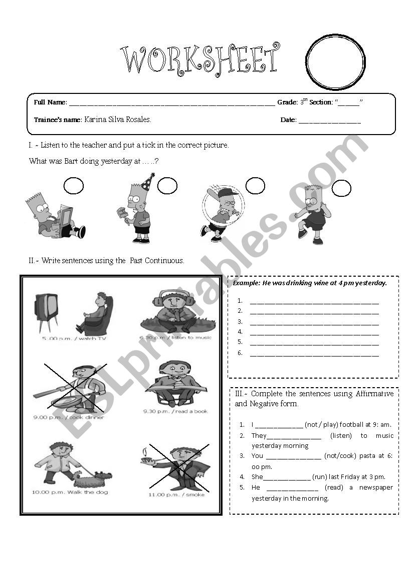 Past Continuous  worksheet