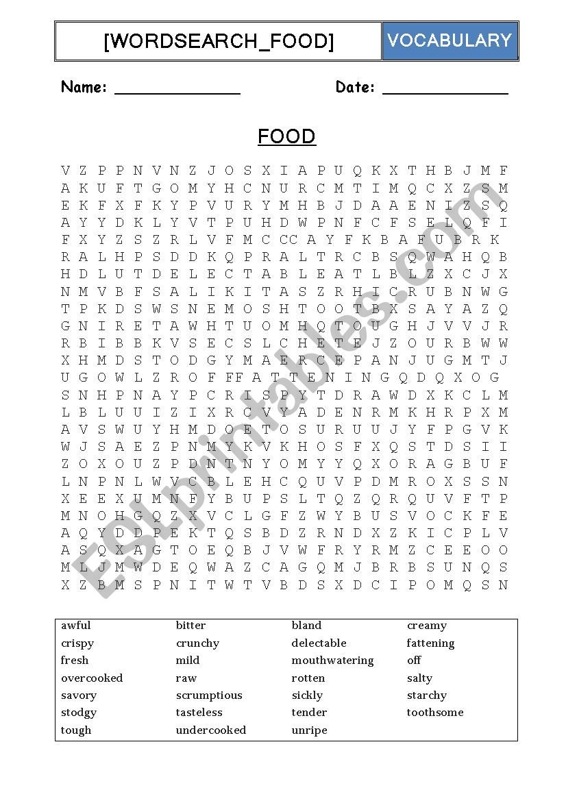 FOOD WORDSEARCH worksheet