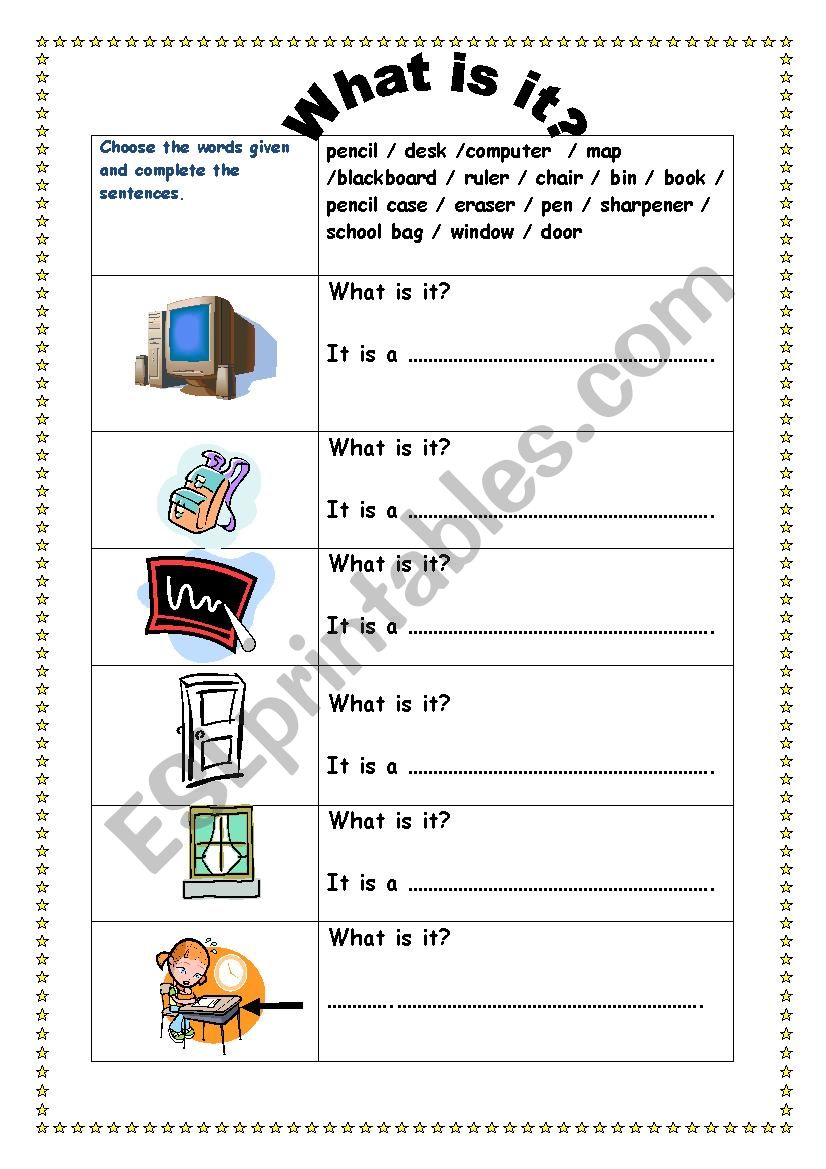 What is it? worksheet