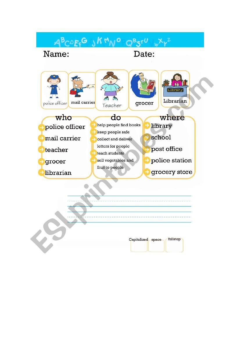 Community Helpers worksheet