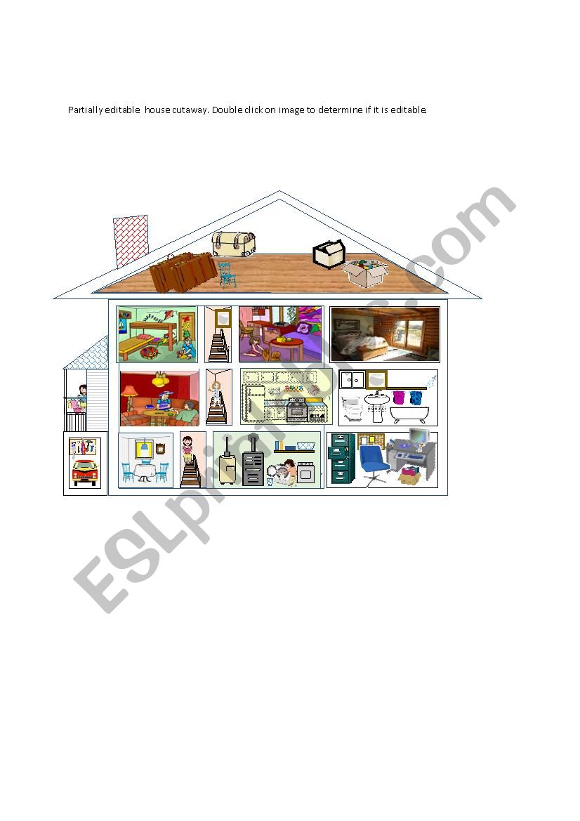 Partially editable  house cutaway template