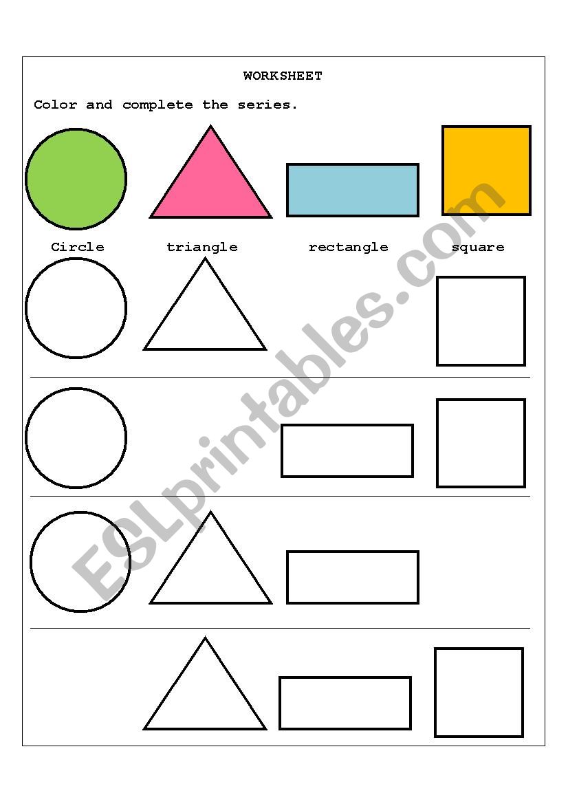 Shapes kids worksheet