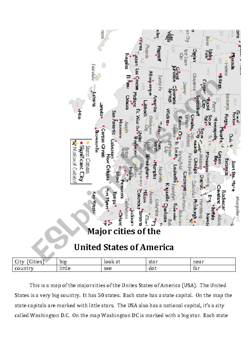 Reading Major Cities of the United States