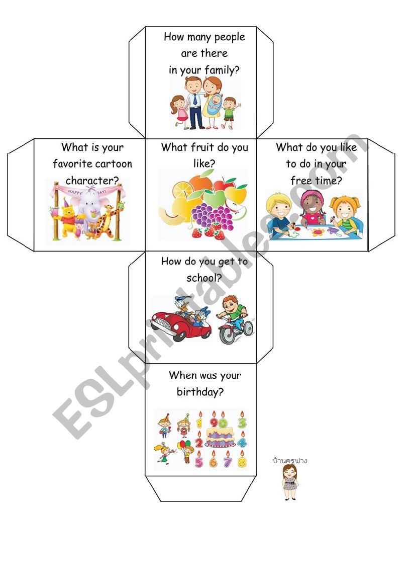 English Dice  worksheet