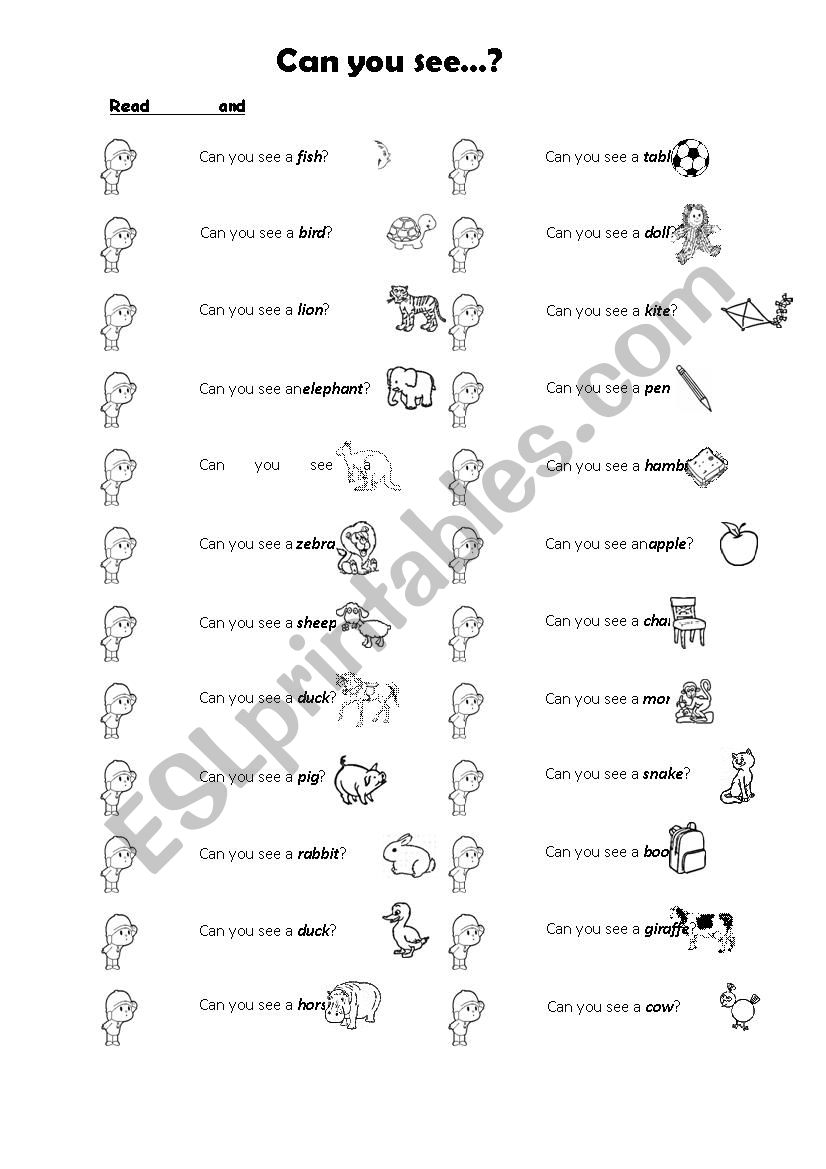 CAN YOU SEE...? worksheet