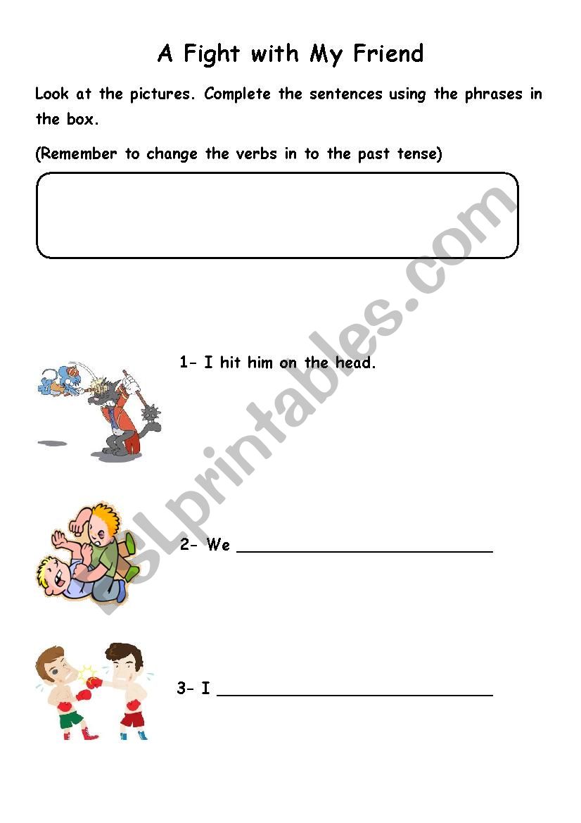 A fight with my friend worksheet