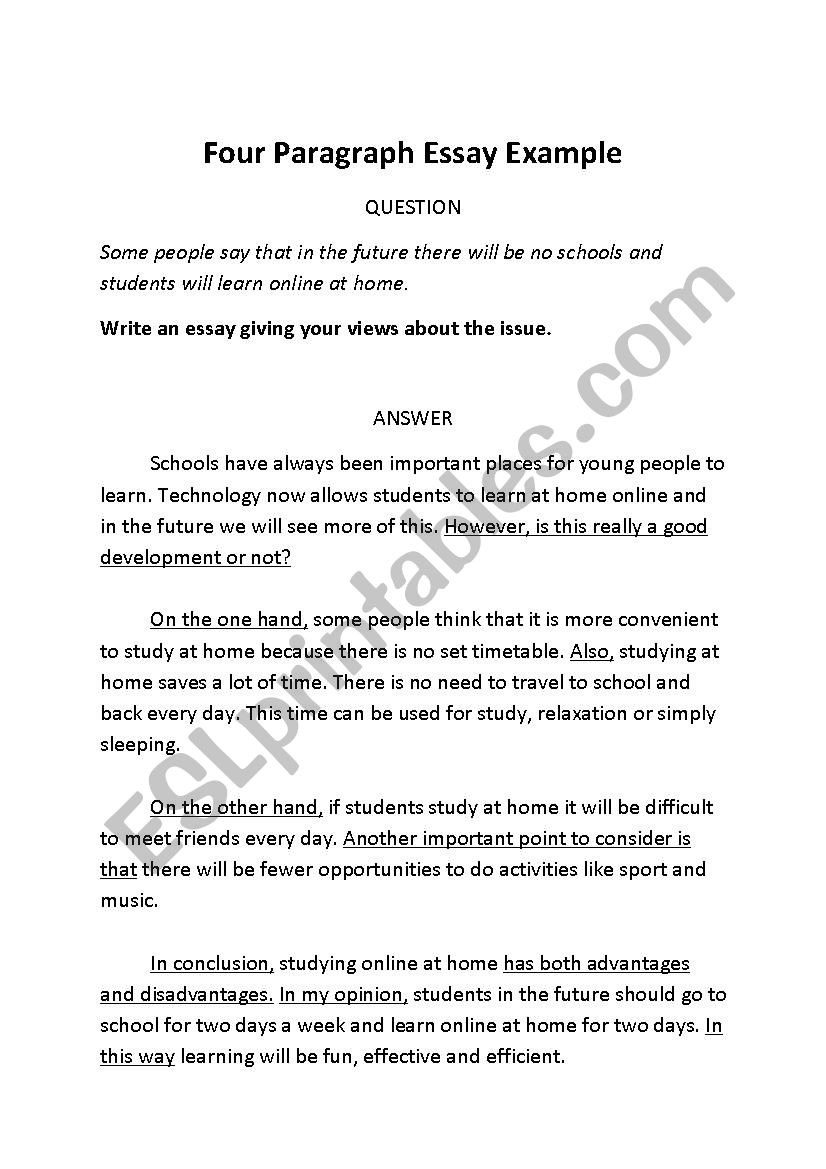 four paragraph essay format