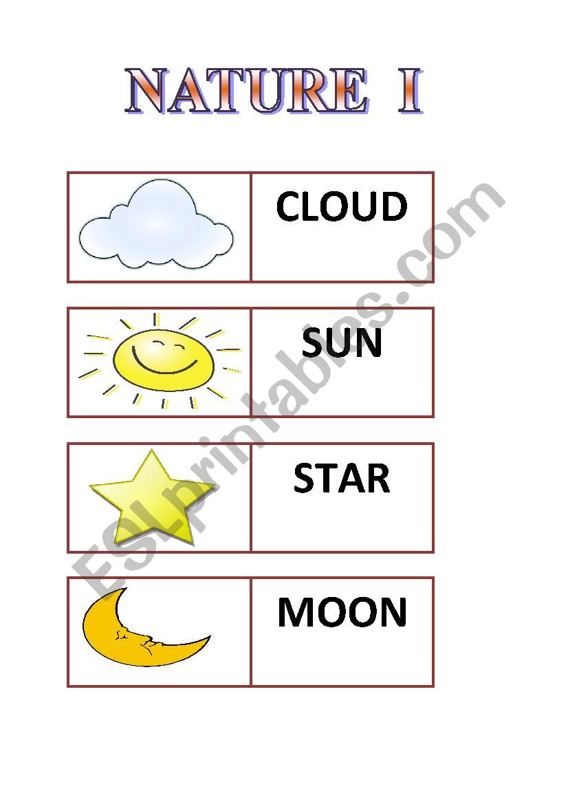 Nature I - flashcards  worksheet