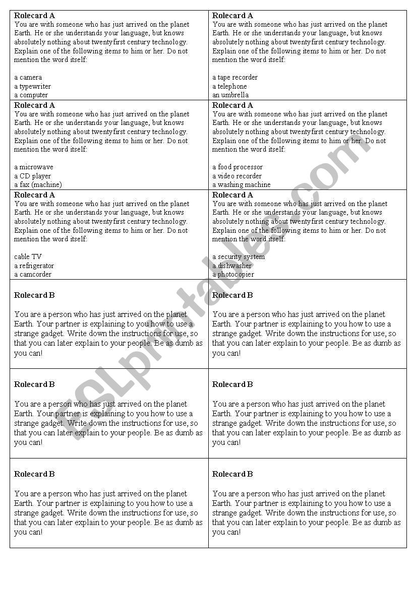 Electrical devices - Fluency practice