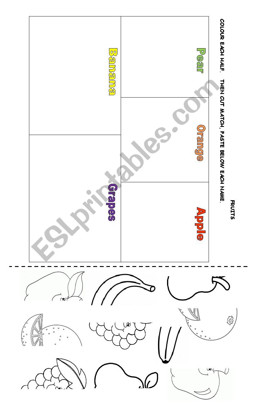 Fruits worksheet