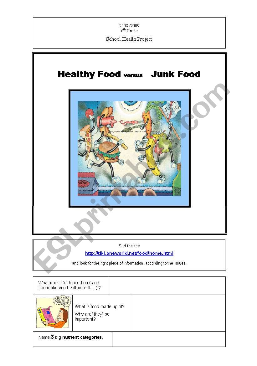 Healthy Food vs. Junk Food (1st Part )